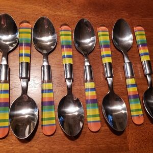 Pier 1 Multicolor Striped Spoon Set